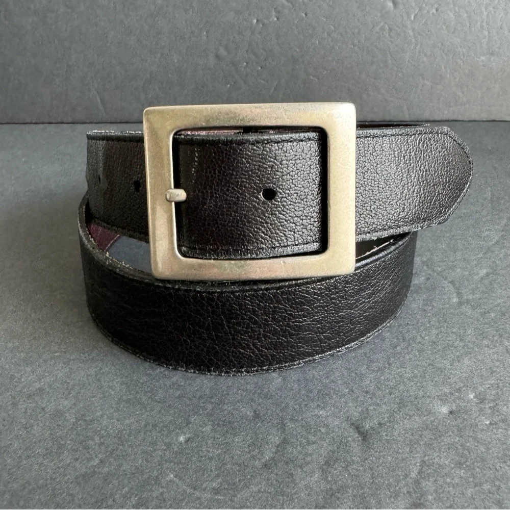 Red Wing Reversible Belt Black‎ Brown Leather Unisex Dress Belt Silver Buckle 36